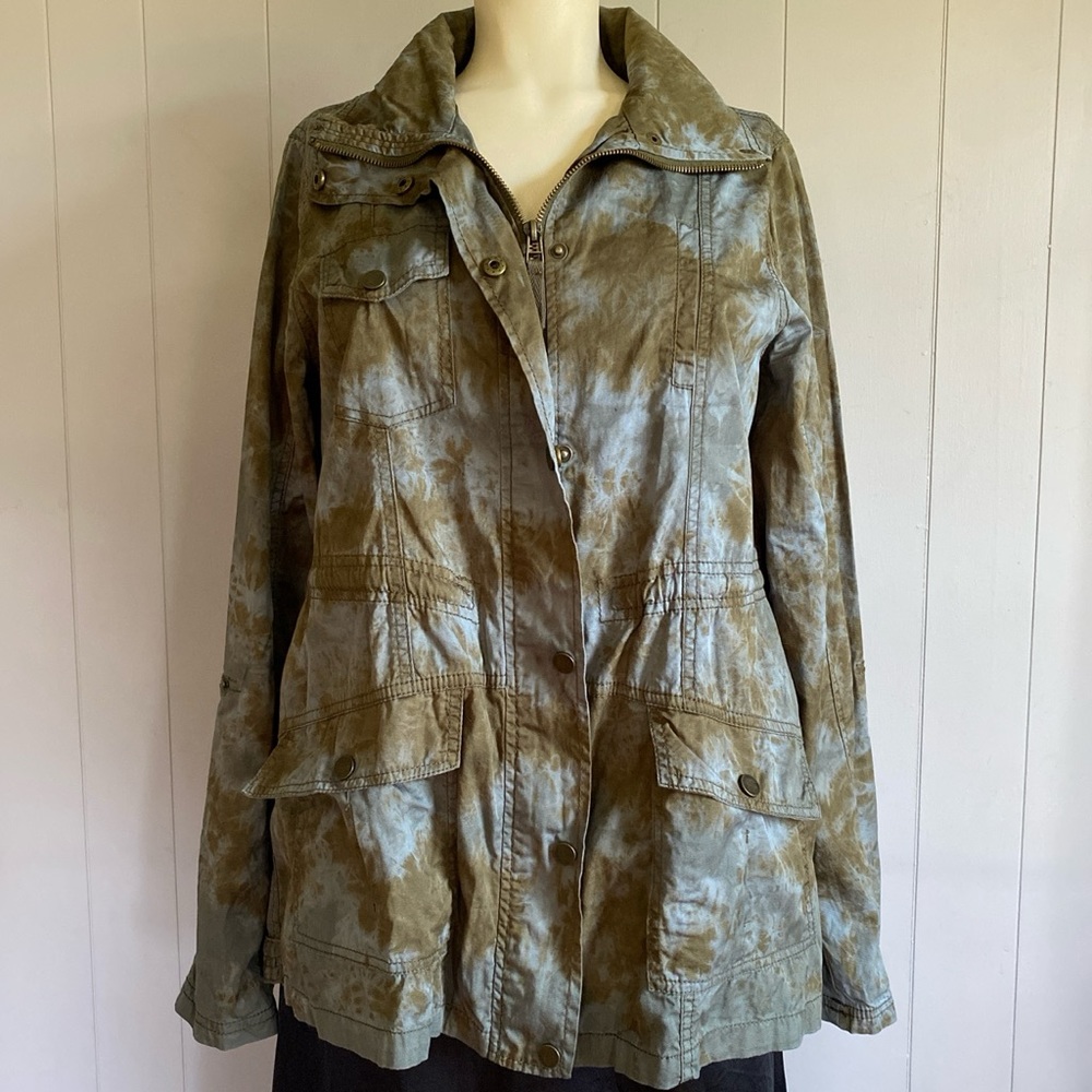 acid dye military utility jacket